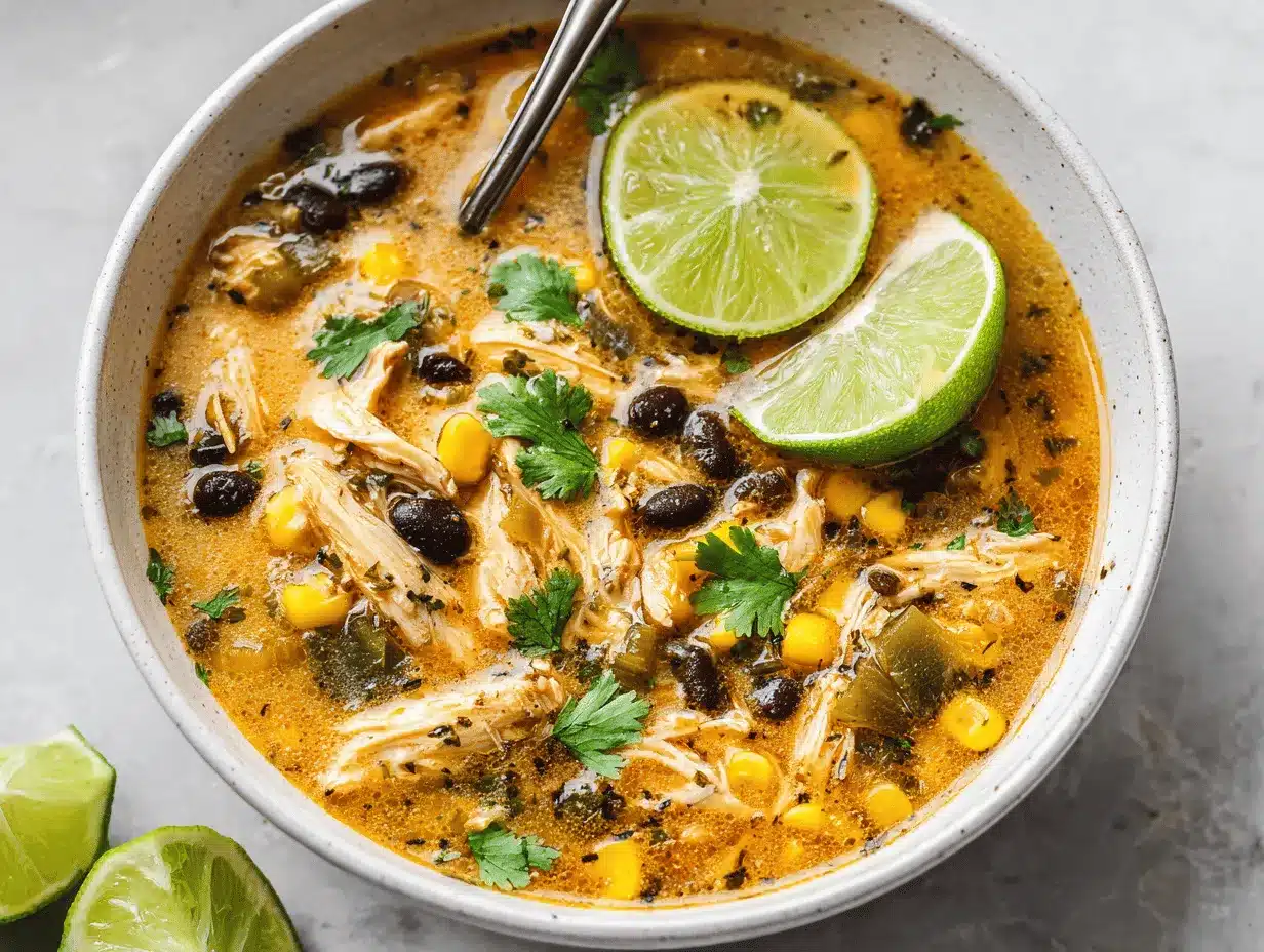 chicken soup with poblanos and black beans preparation steps