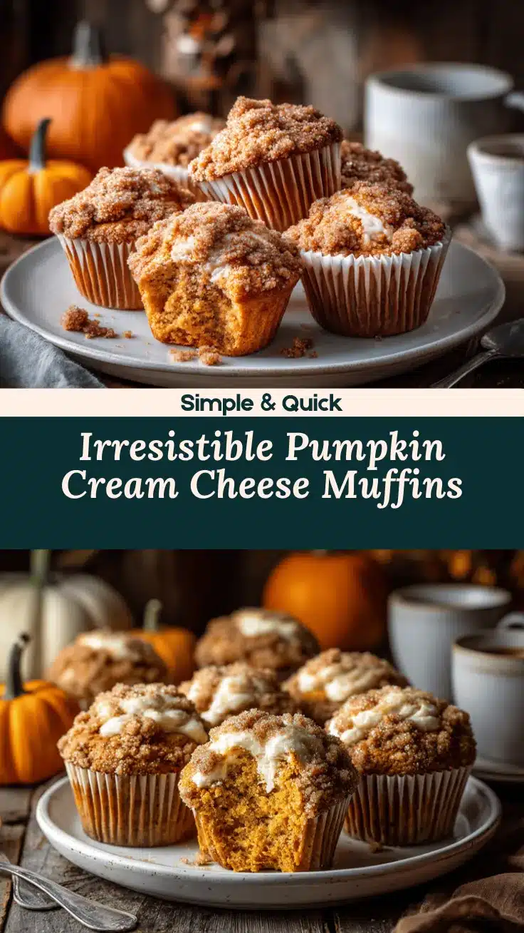 cinnamon streusel pumpkin cream cheese muffins recipe