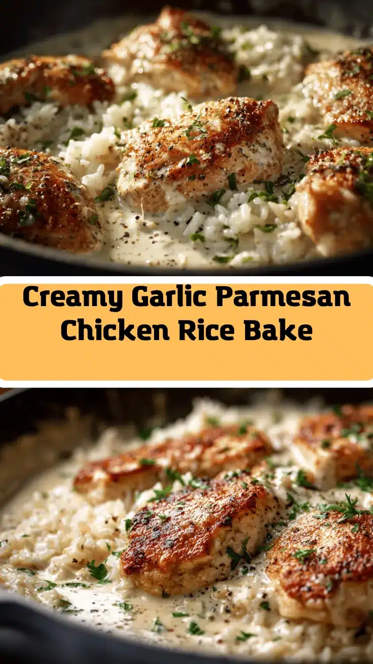 creamy garlic Parmesan chicken and rice bake recipe