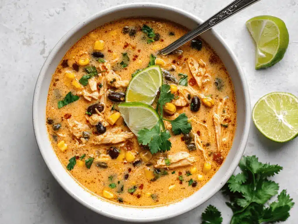 creamy Southwest chicken enchilada soup - featured image
