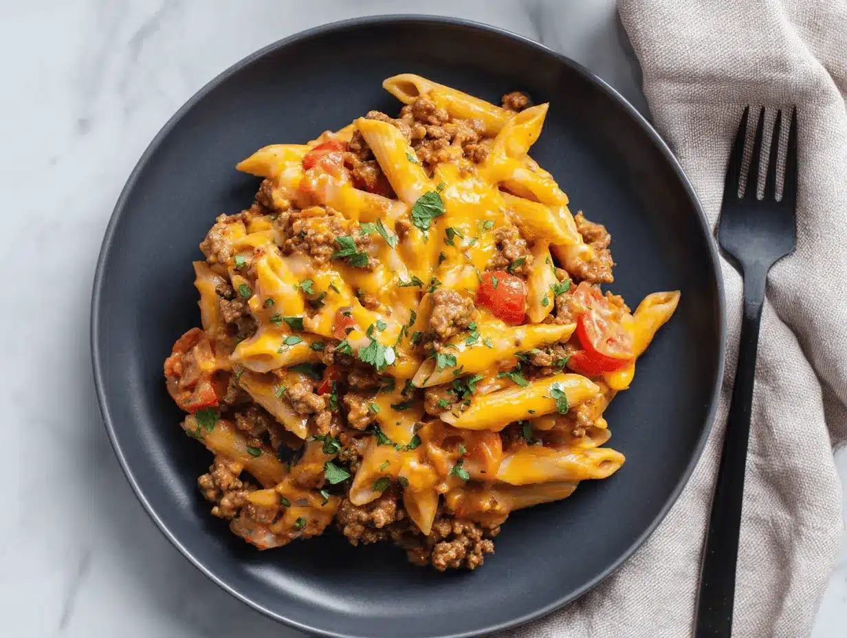 creamy taco pasta bake preparation steps
