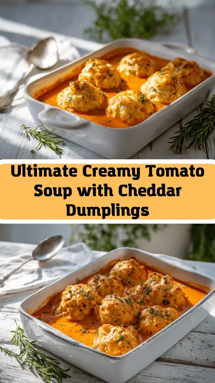 creamy tomato soup with cheddar biscuit dumplings recipe