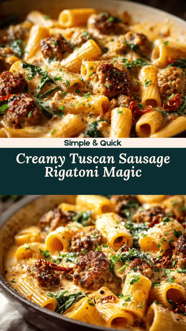 creamy Tuscan sausage rigatoni recipe