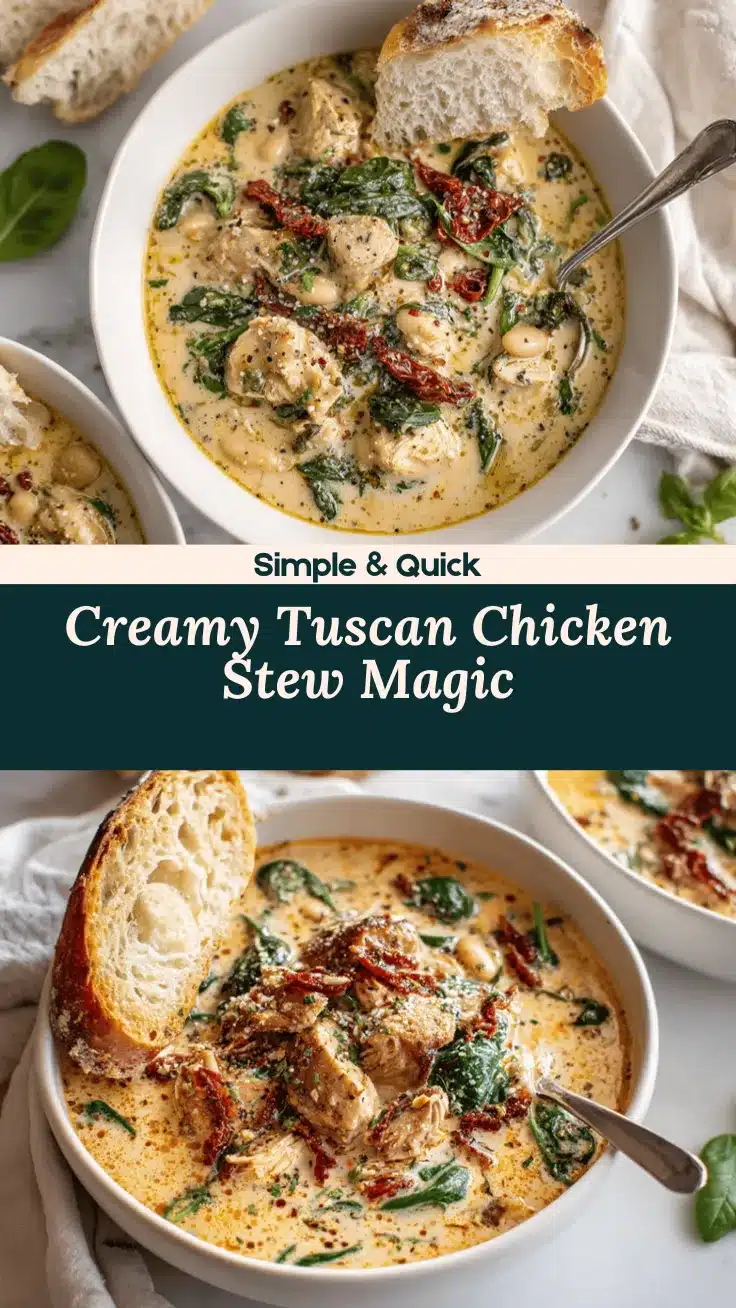 creamy Tuscan slow cooker chicken stew recipe