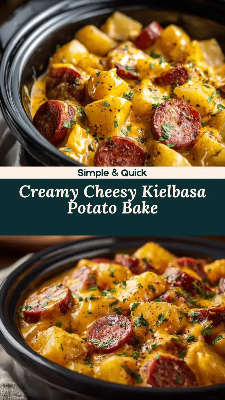 Crockpot cheesy potatoes and kielbasa recipe