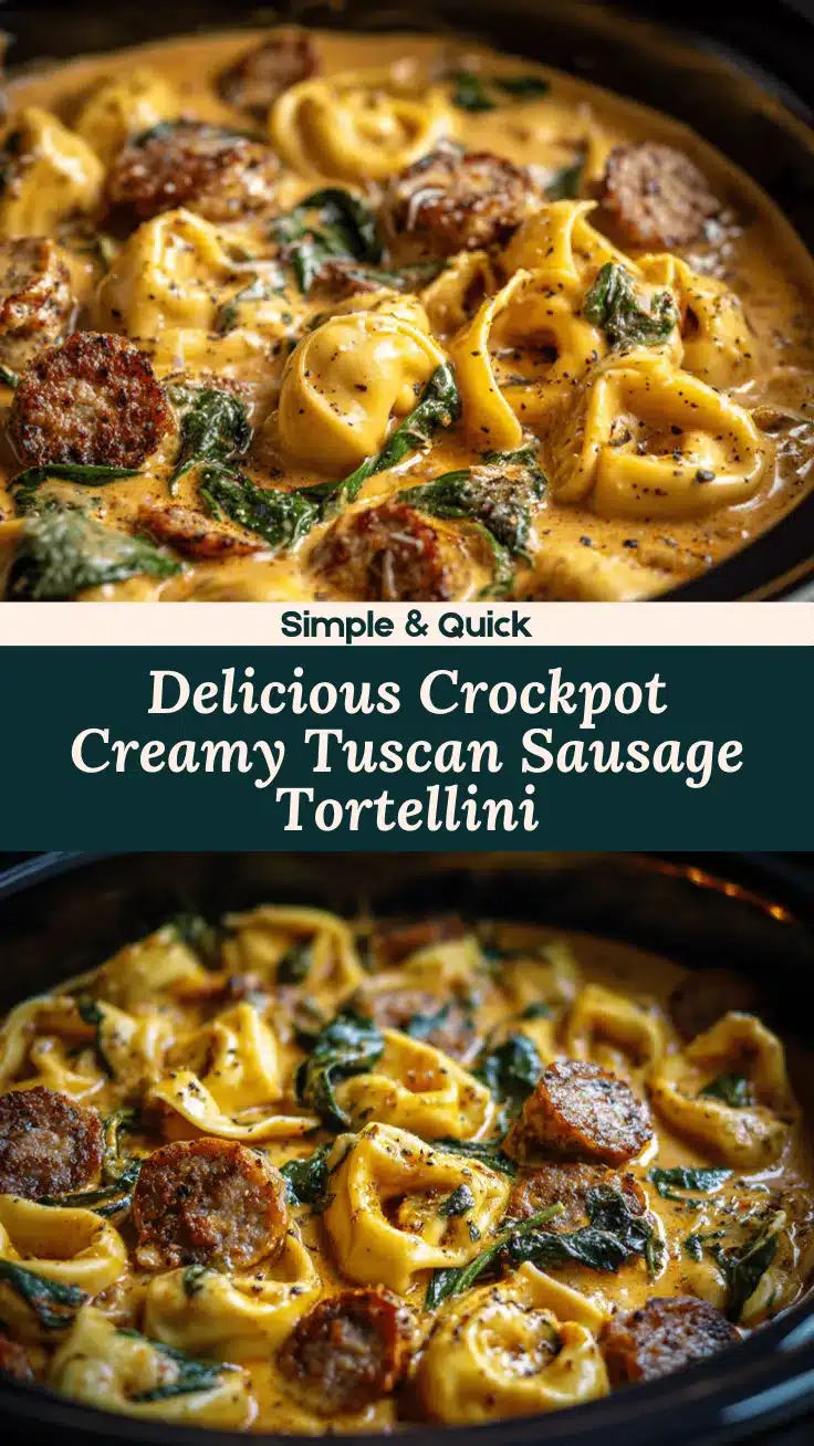 crockpot creamy Tuscan sausage tortellini recipe