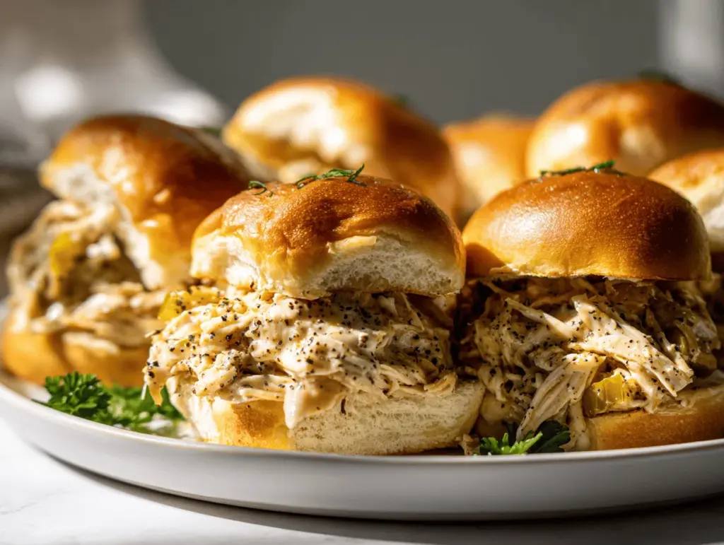 Crockpot Mississippi Chicken Sliders - featured image