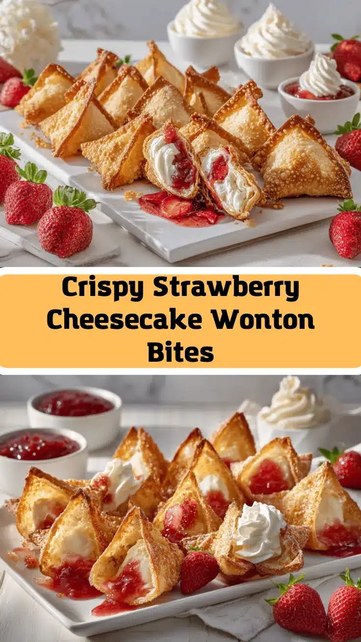 deep-fried strawberry cheesecake wontons recipe