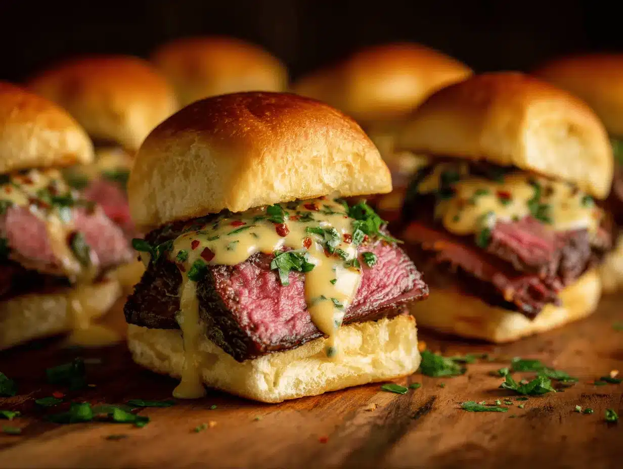 garlic herb butter steak sliders preparation steps