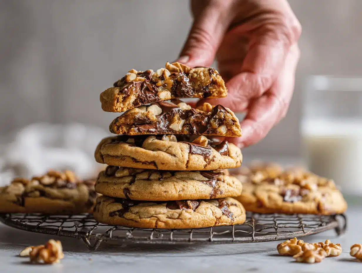 giant brown butter chocolate chip walnut cookies preparation steps