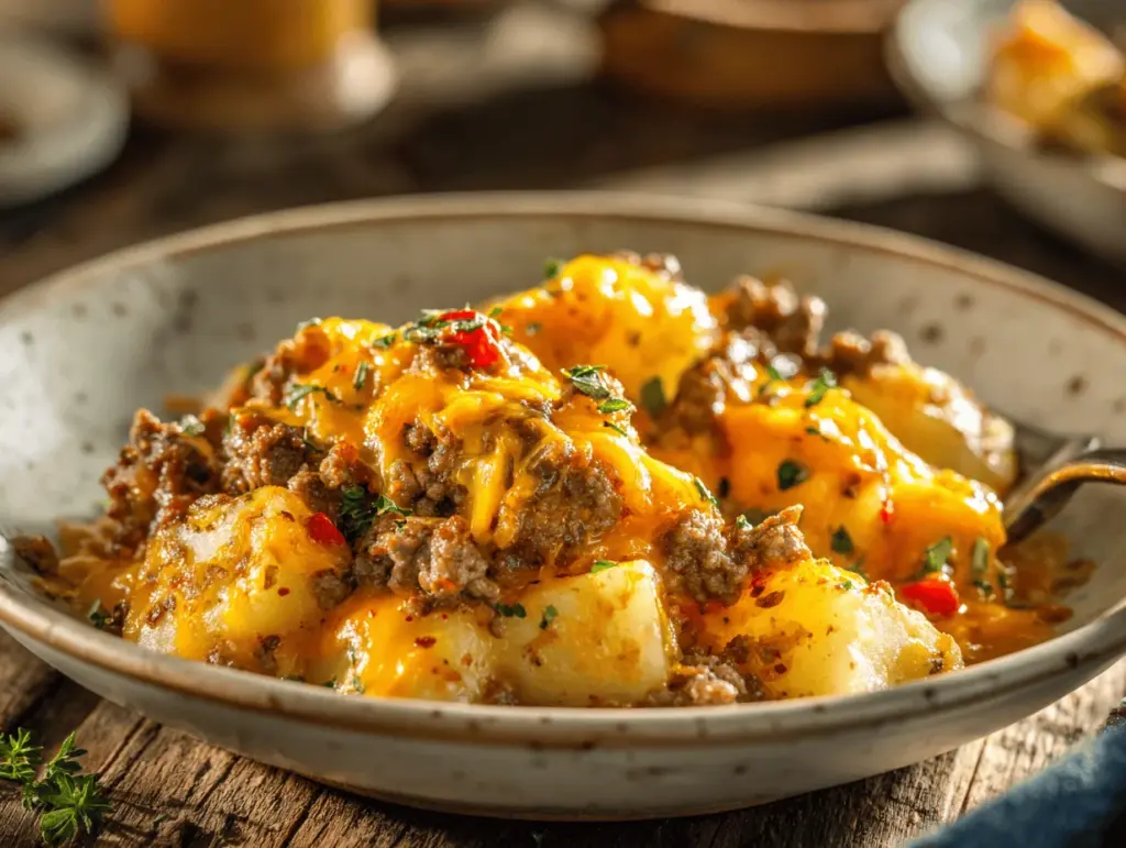 ground beef and potato casserole - featured image
