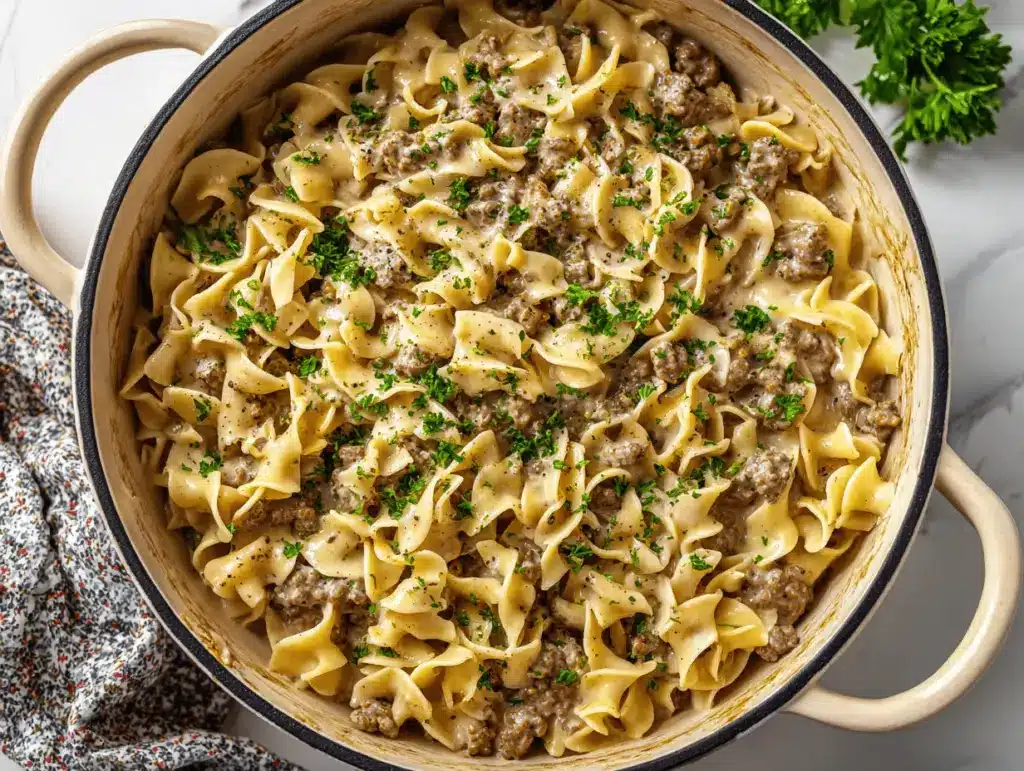 ground beef stroganoff - featured image