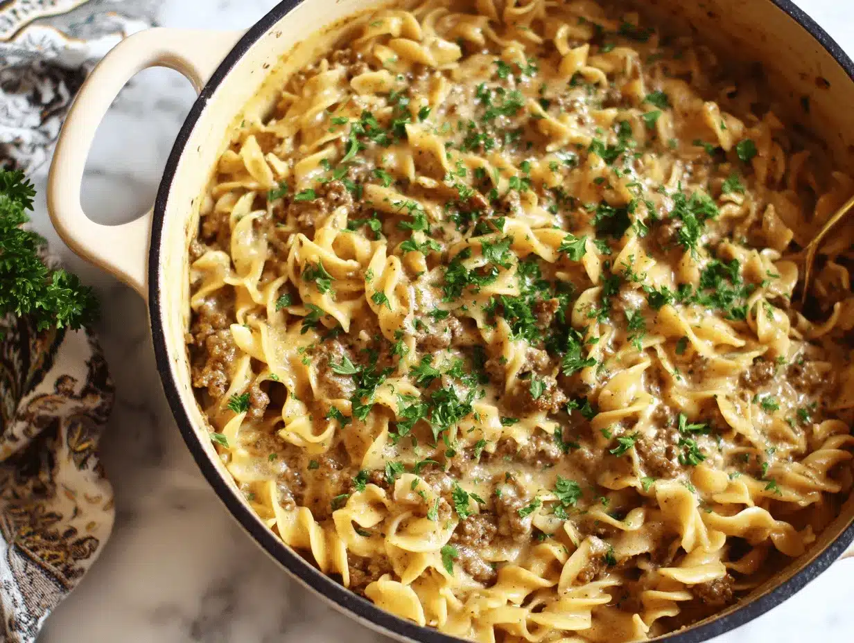 ground beef stroganoff preparation steps