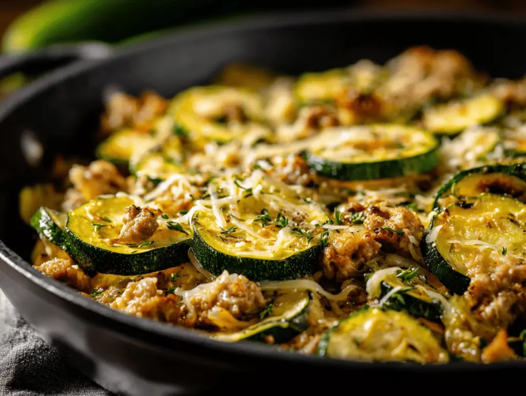 ground turkey and zucchini skillet - featured image