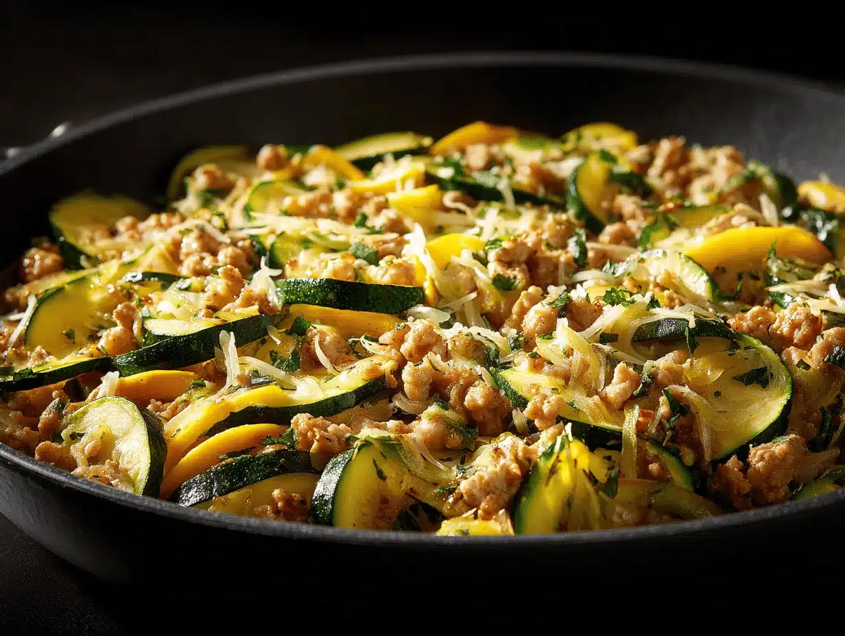 ground turkey and zucchini skillet preparation steps