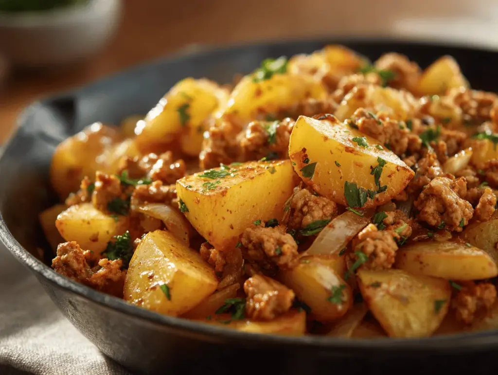 ground turkey with potatoes - featured image
