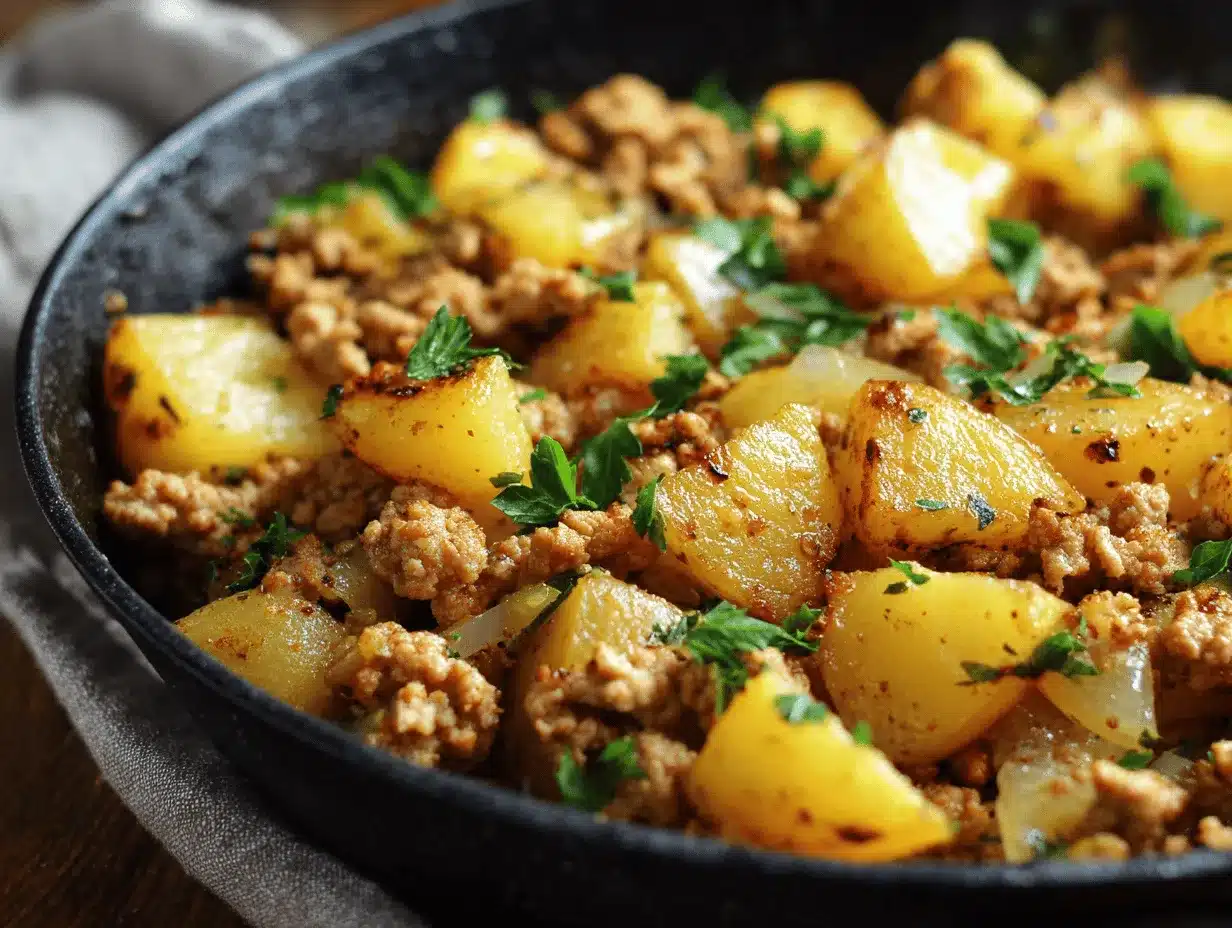 ground turkey with potatoes preparation steps