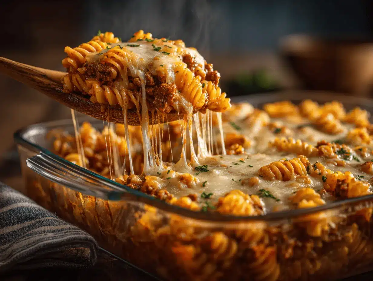 hamburger casserole bake preparation steps