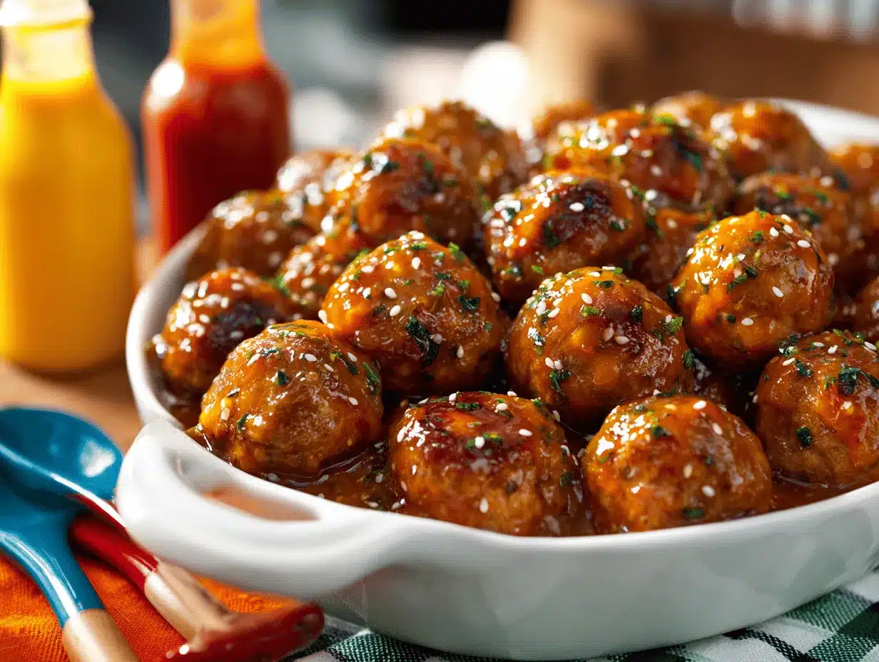 honey mustard buffalo teriyaki meatballs preparation steps