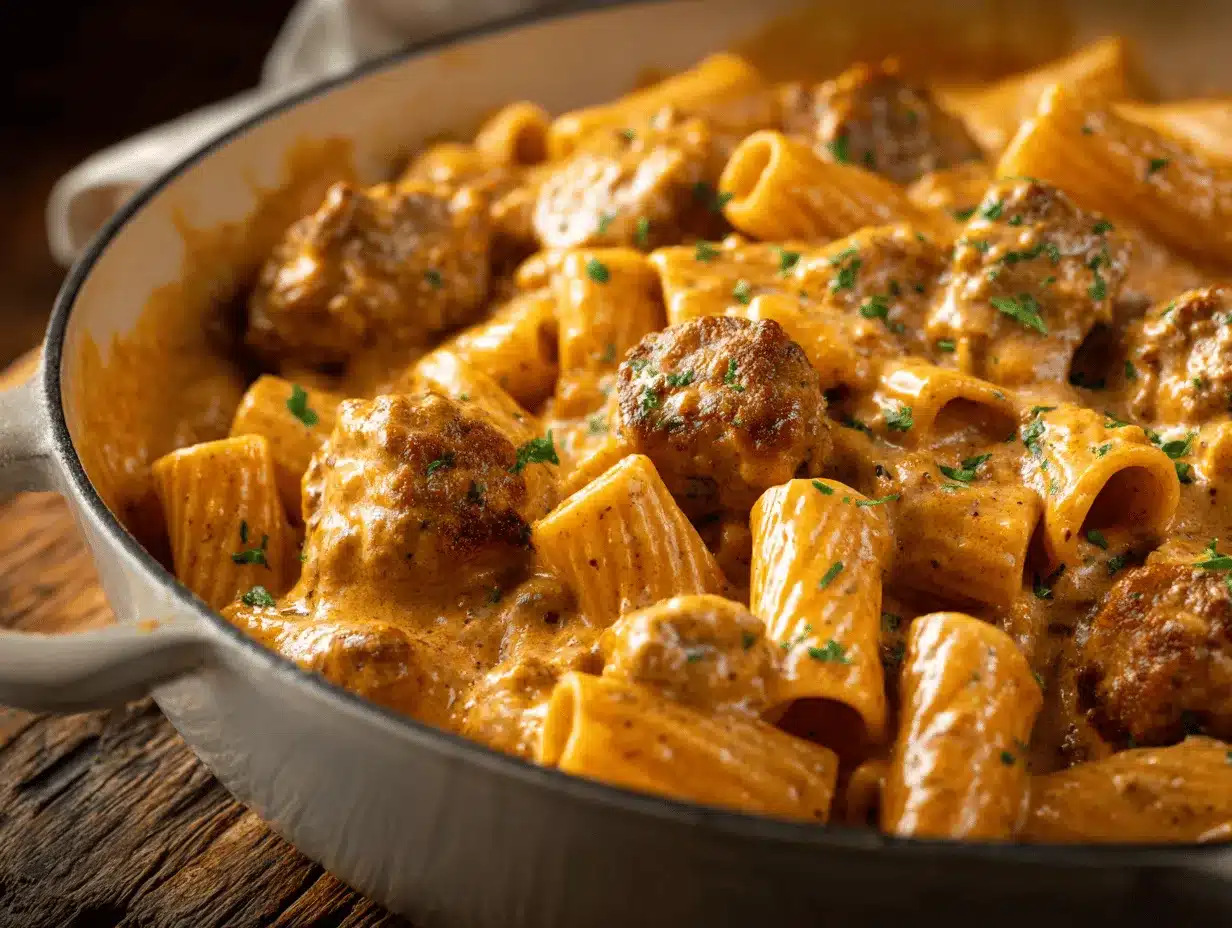 Italian sausage rigatoni preparation steps