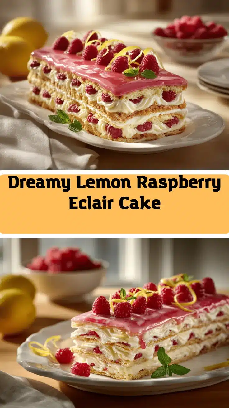 lemon raspberry eclair cake recipe