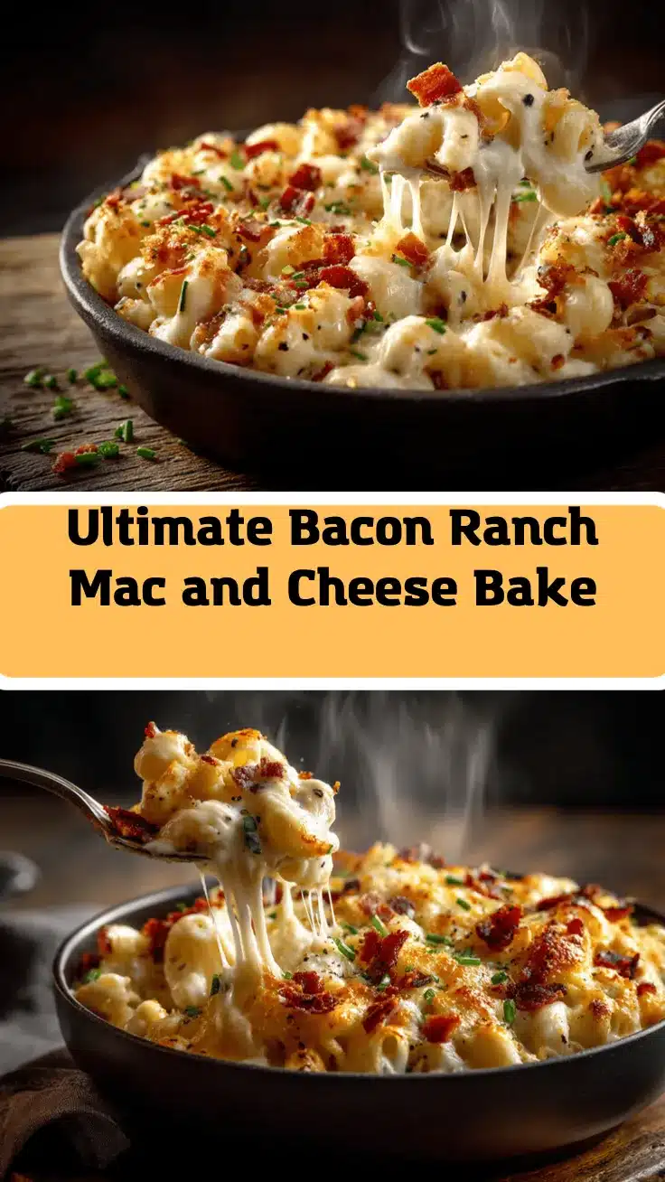 loaded bacon ranch white cheddar mac and cheese bake recipe