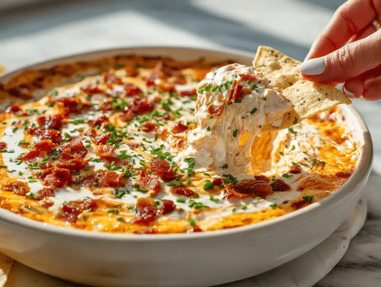 loaded buffalo chicken dip preparation steps