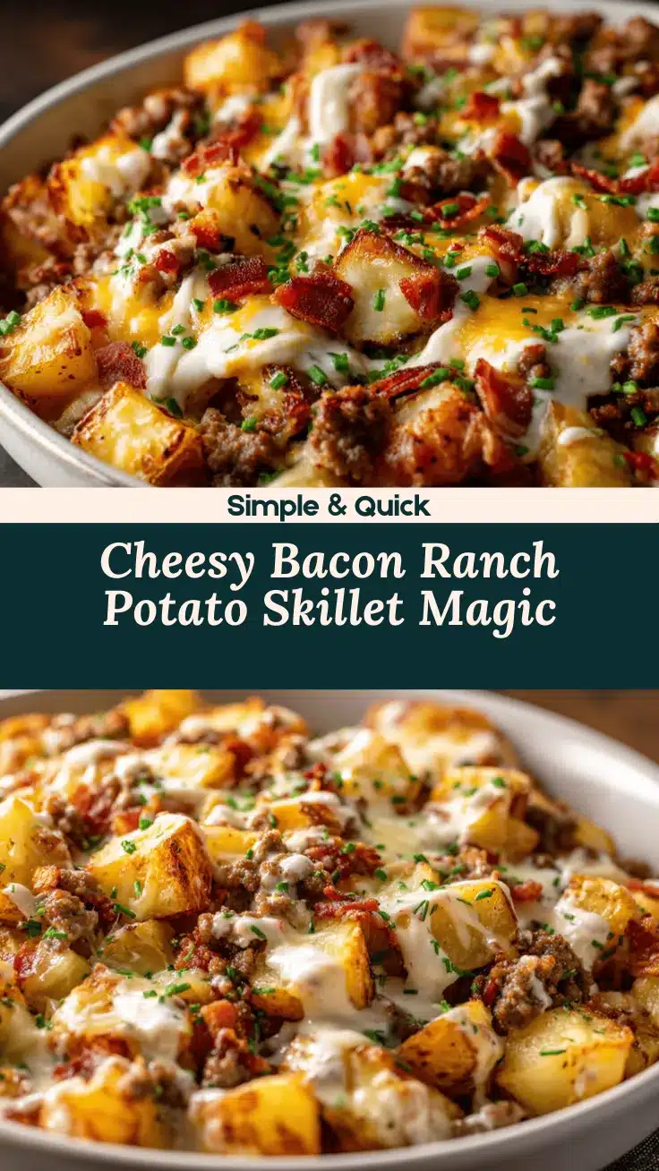 loaded cheesy bacon ranch potato skillet recipe