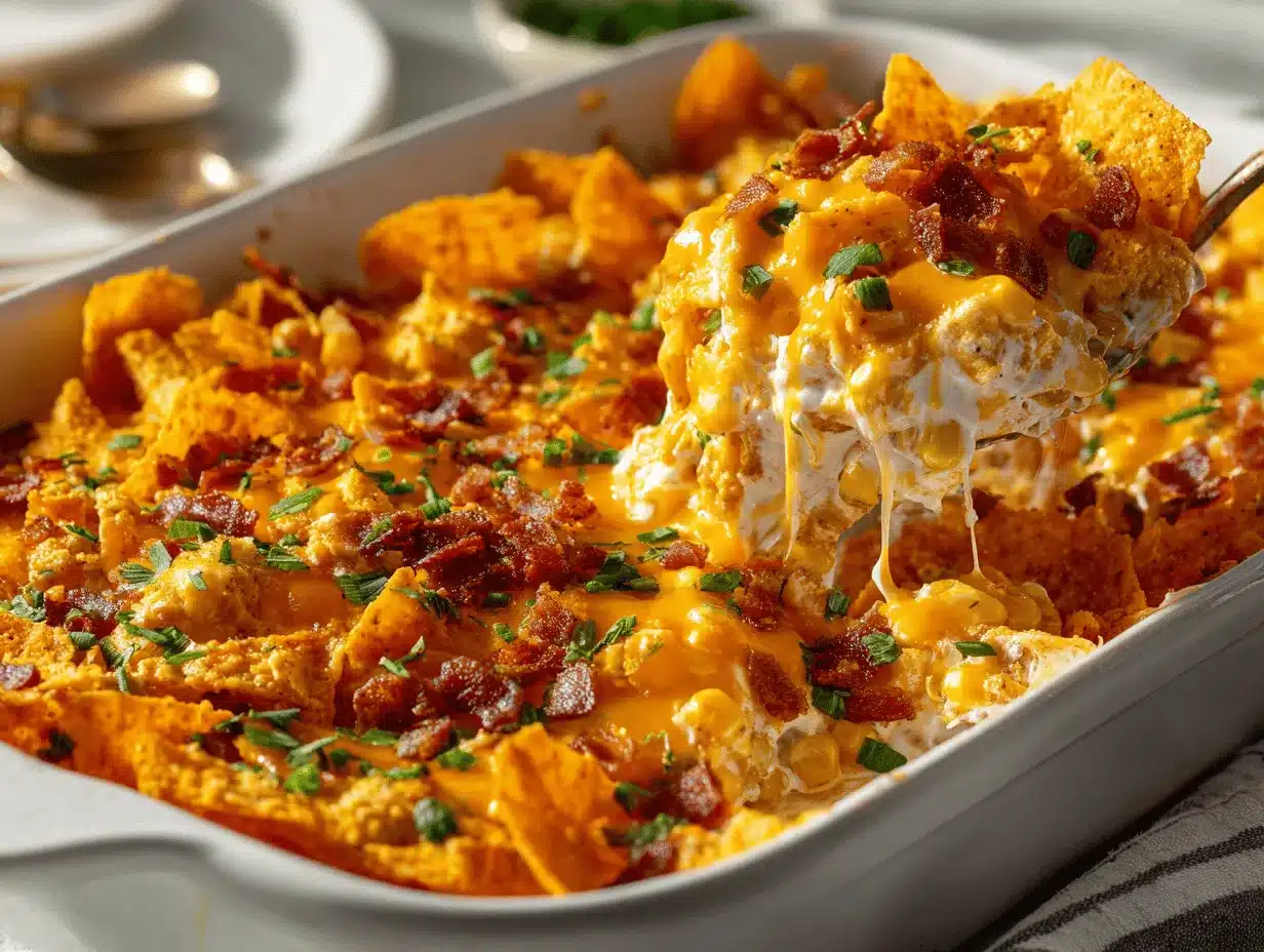 loaded Doritos chicken casserole preparation steps