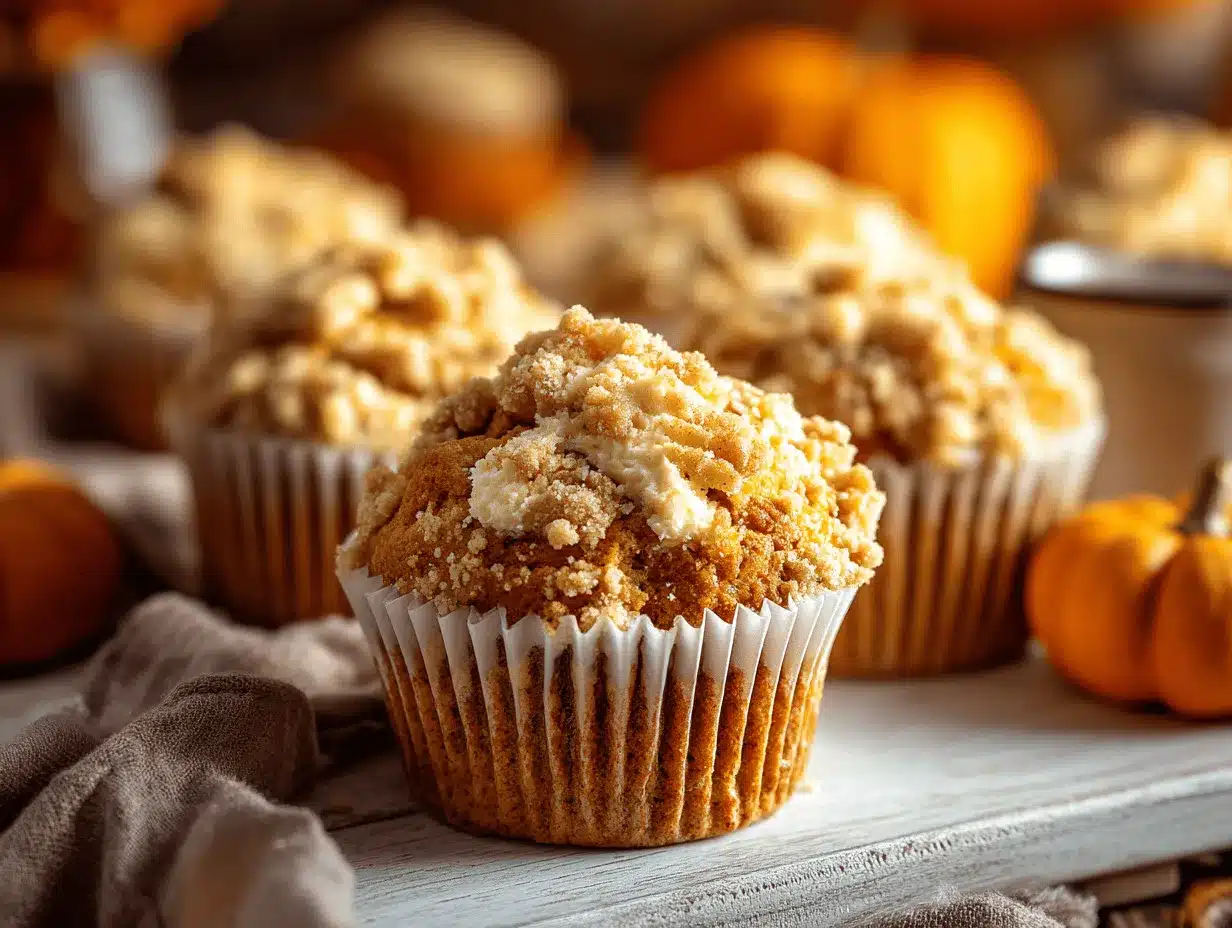 maple cream cheese pumpkin streusel muffins preparation steps
