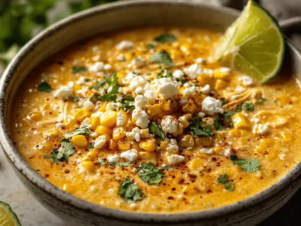 Mexican street corn soup preparation steps