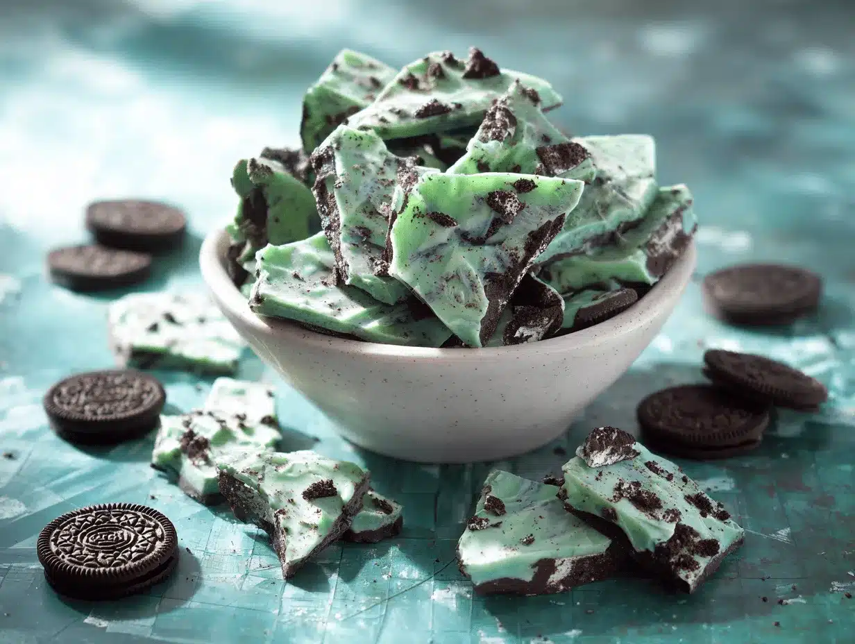 mint Oreo bark preparation steps