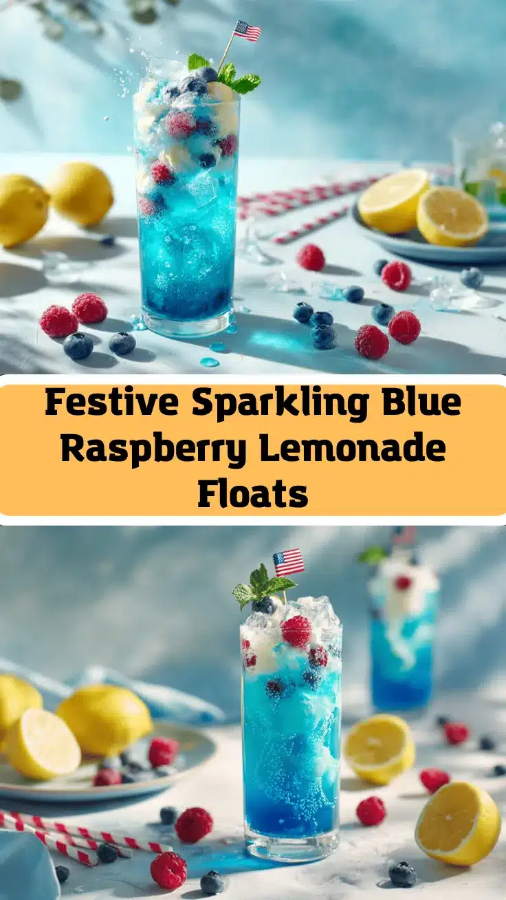 patriotic sparkling blue raspberry lemonade floats recipe