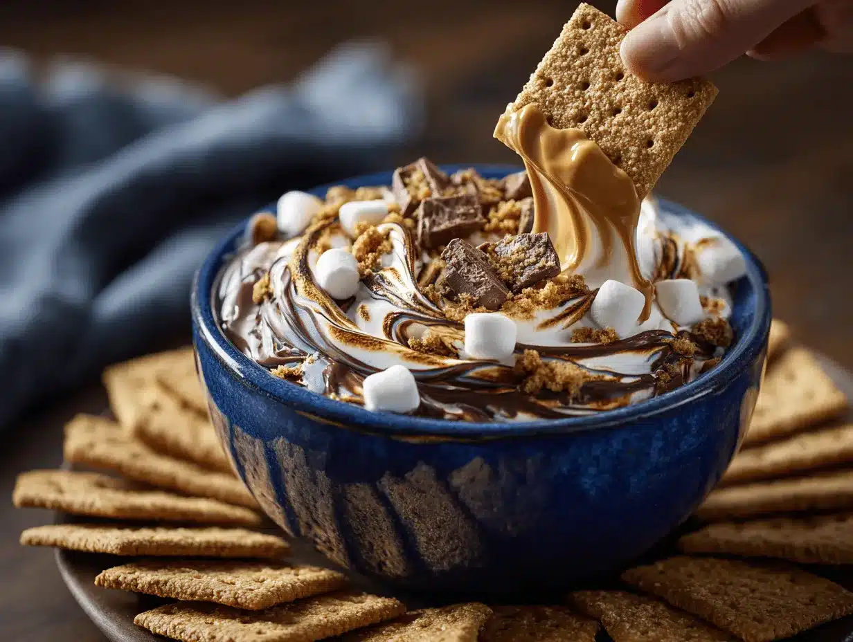 peanut butter cup smores dip preparation steps