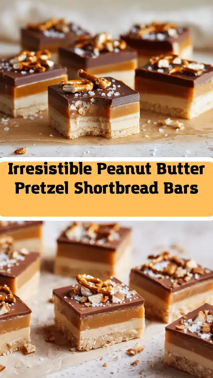 peanut butter pretzel millionaires shortbread bars recipe