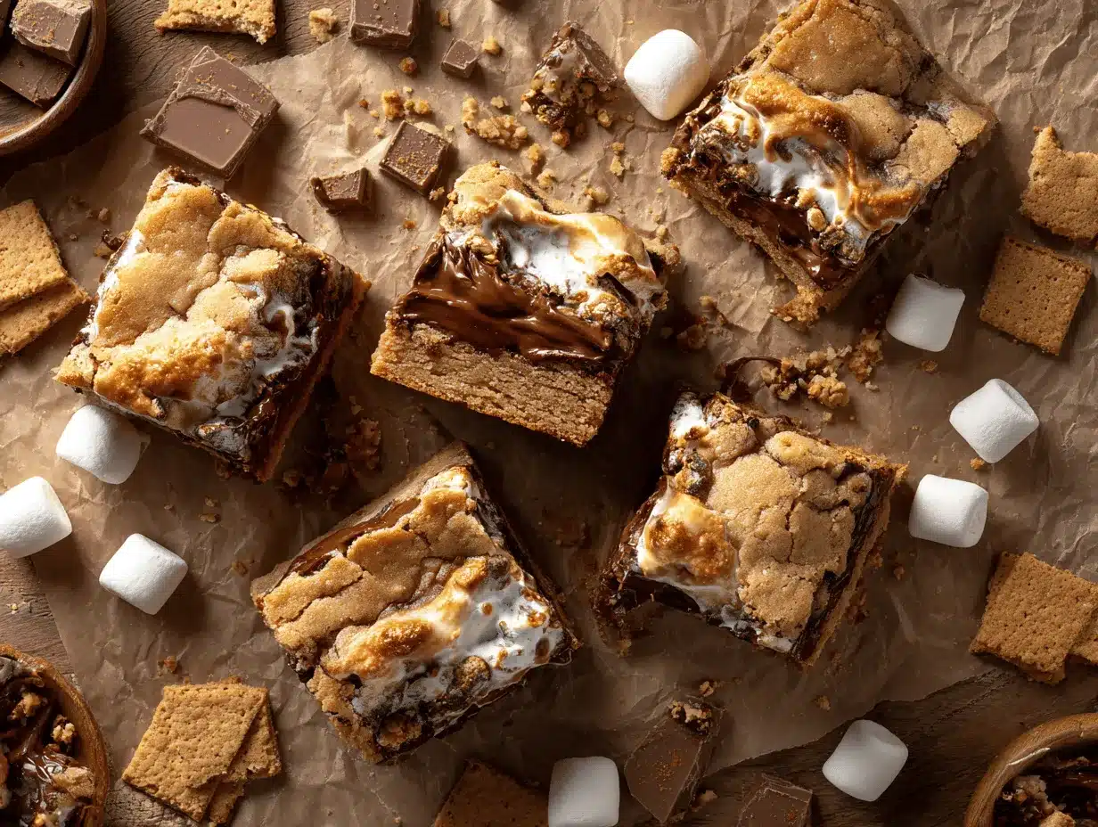 peanut butter smores cookie bars preparation steps