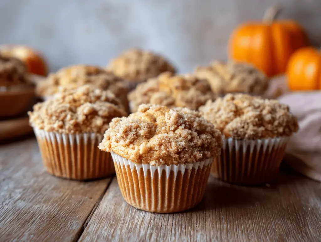 pumpkin crumb muffins - featured image