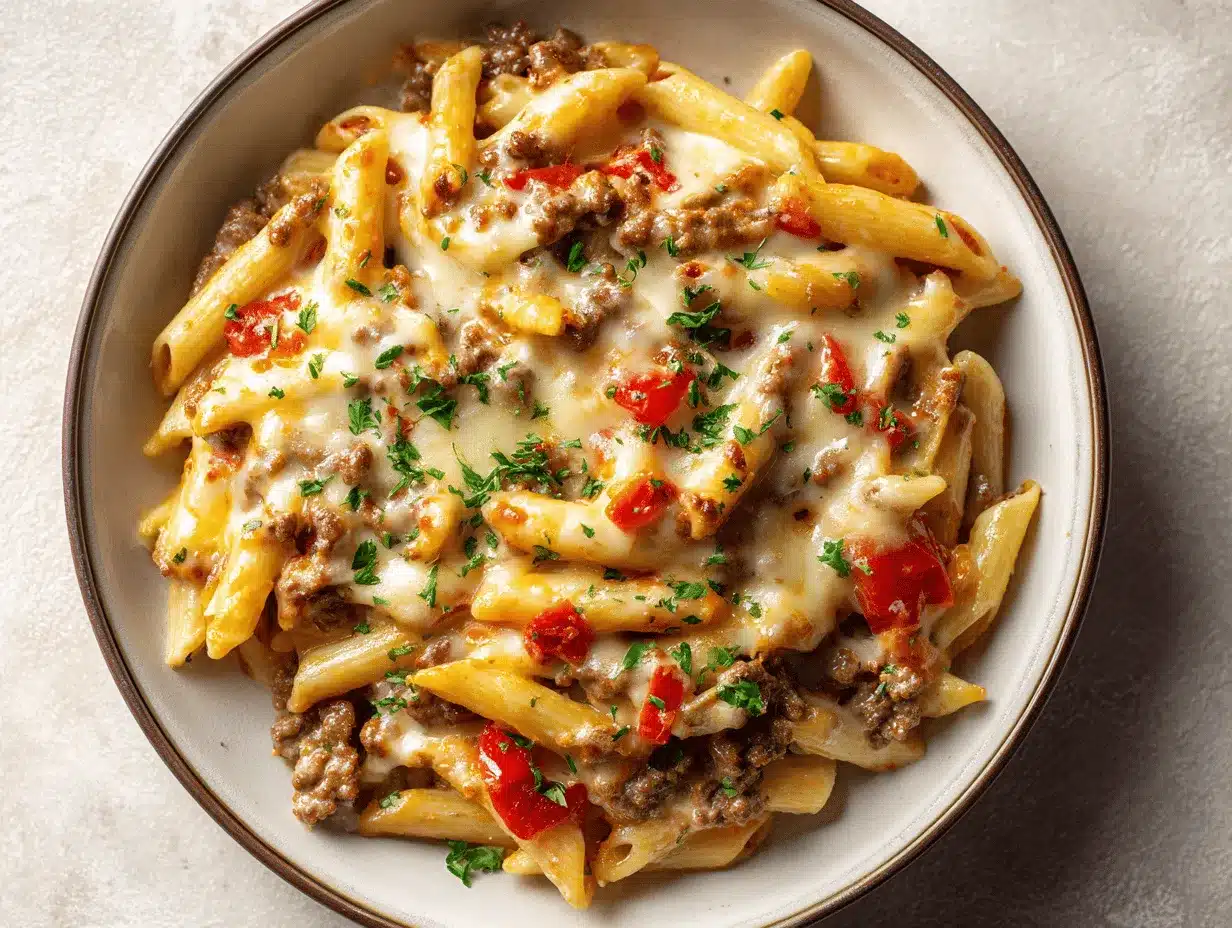 Rotel pasta with ground beef preparation steps