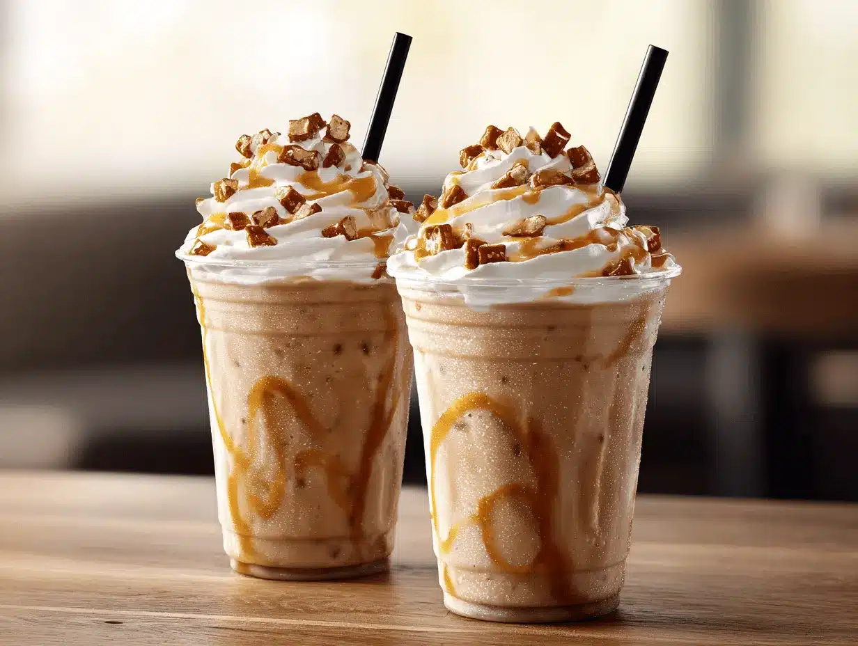 Salted Caramel Pretzel Frappuccino preparation steps