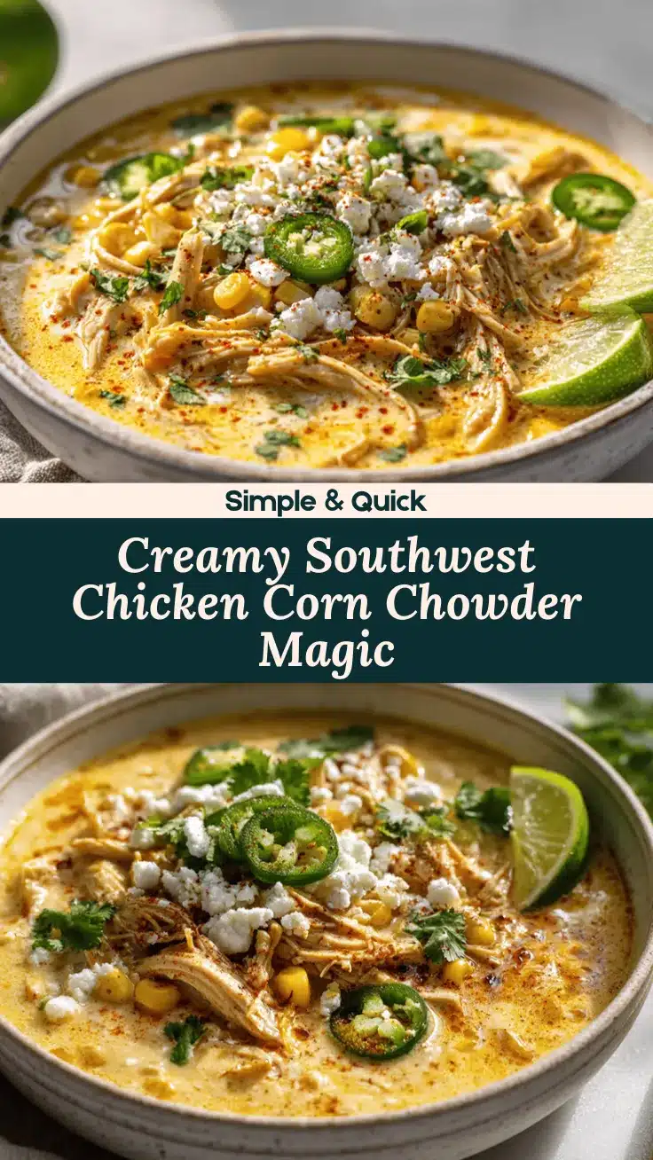 Slow Cooker Creamy Southwest Chicken & Corn Chowder recipe