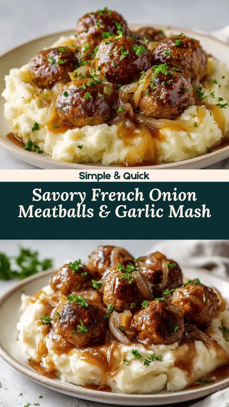 slow cooker French onion meatballs recipe