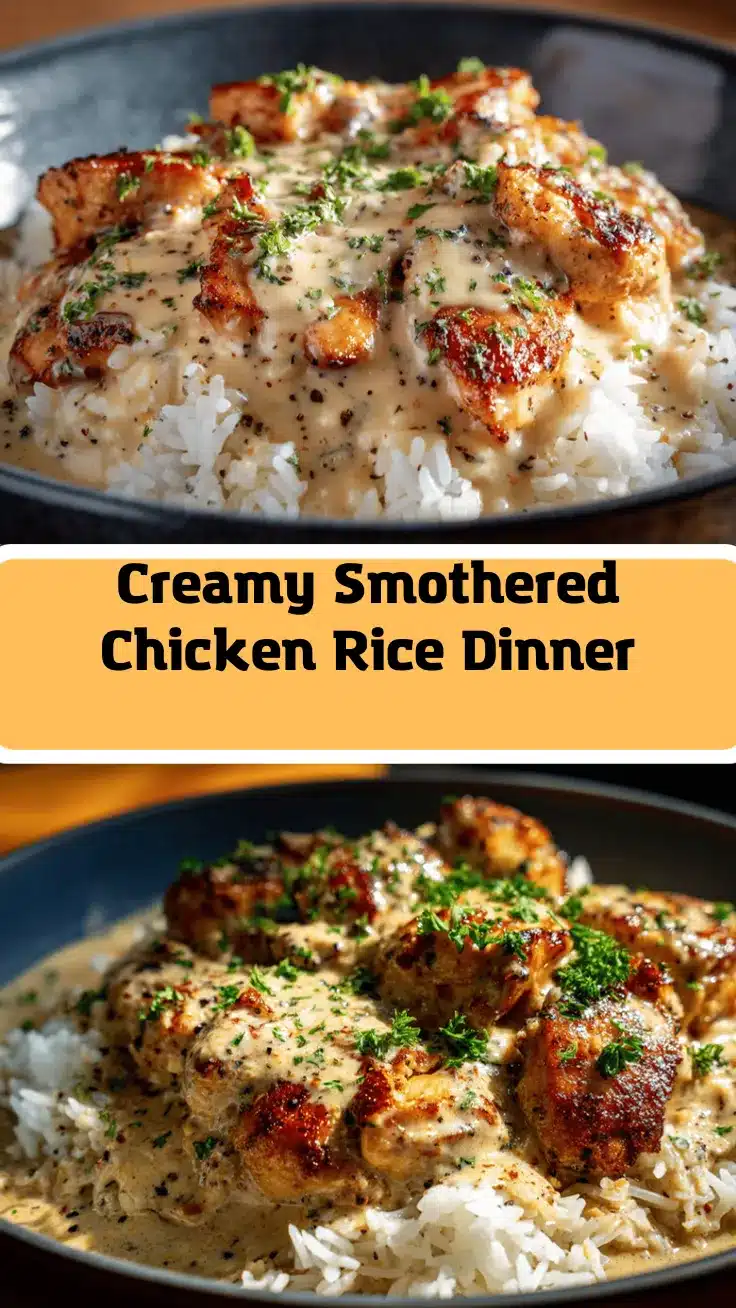 smothered chicken rice recipe