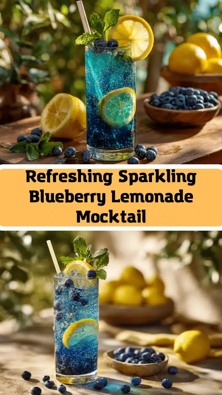 sparkling blueberry lemonade mocktail recipe