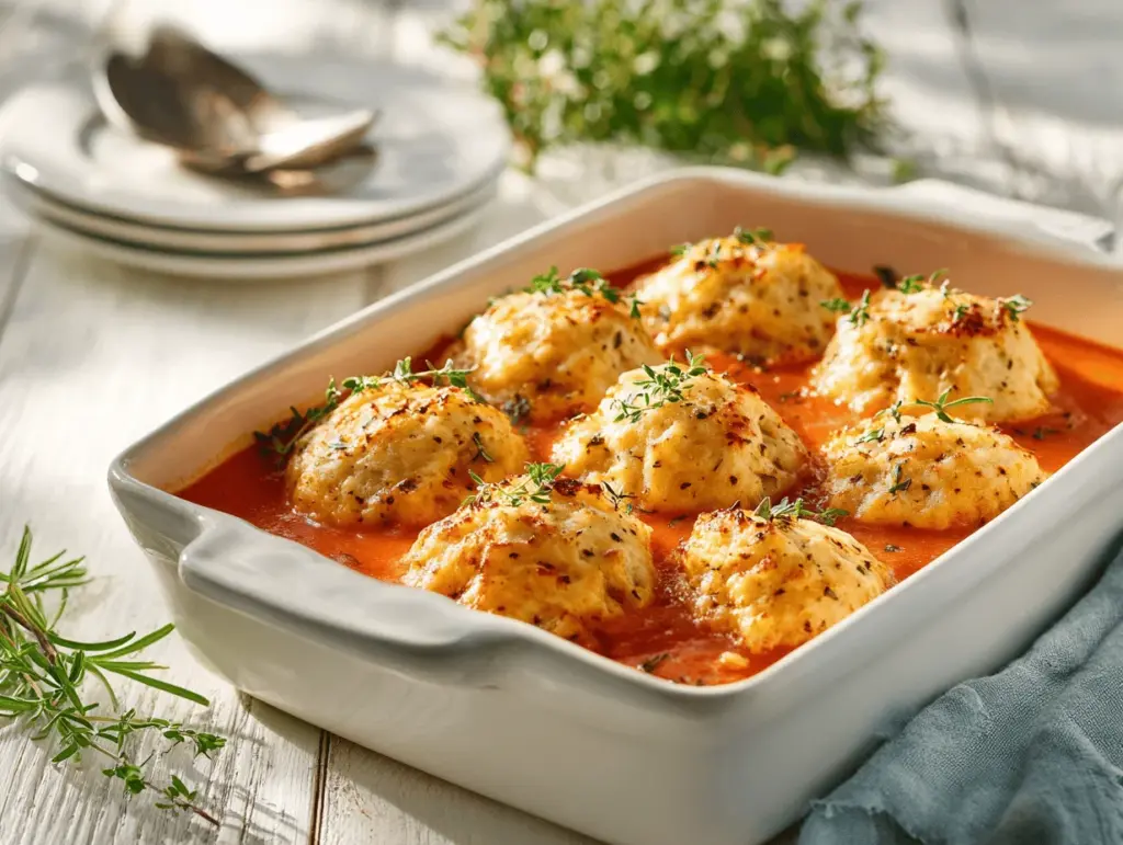 tomato soup with Cheddar Bay dumplings - featured image