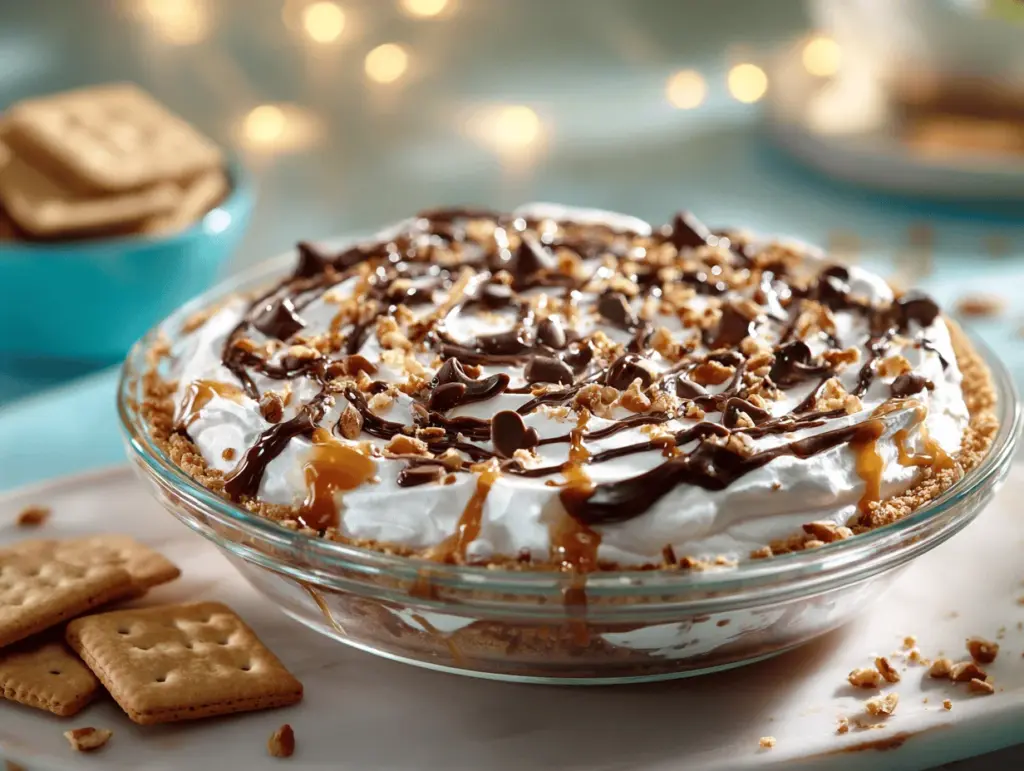 turtle cheesecake dip - featured image