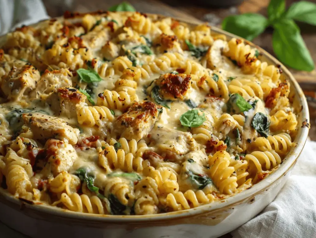 Tuscan chicken pasta casserole - featured image