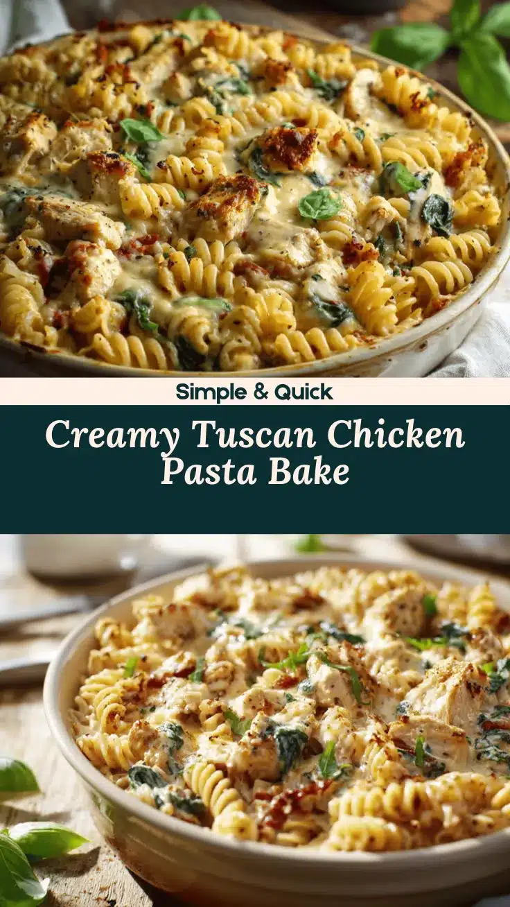 Tuscan chicken pasta casserole recipe