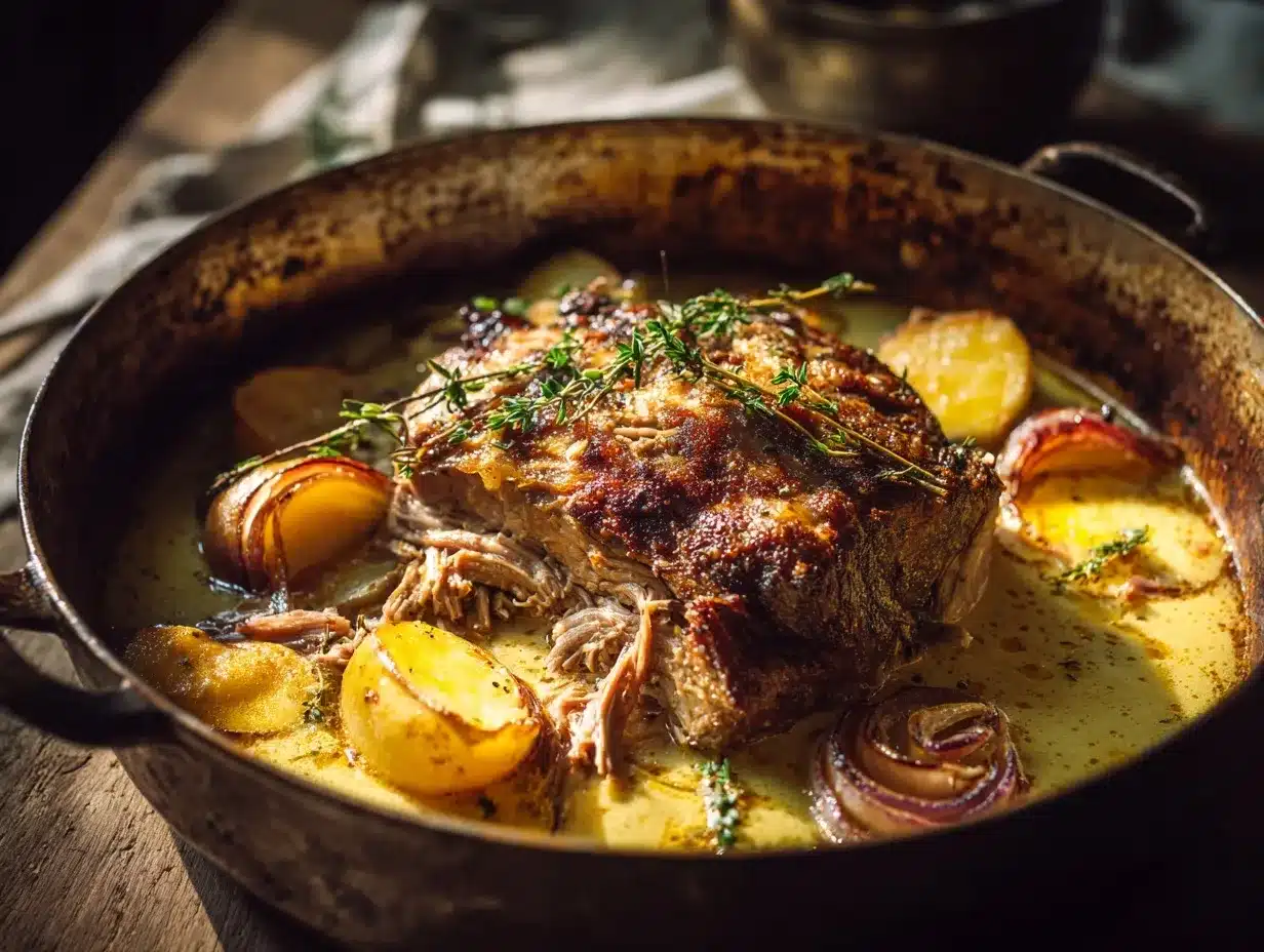 apple cider braised pork shoulder preparation steps