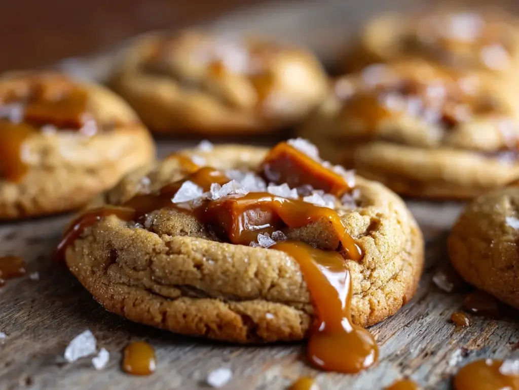 apple cider caramel cookies - featured image