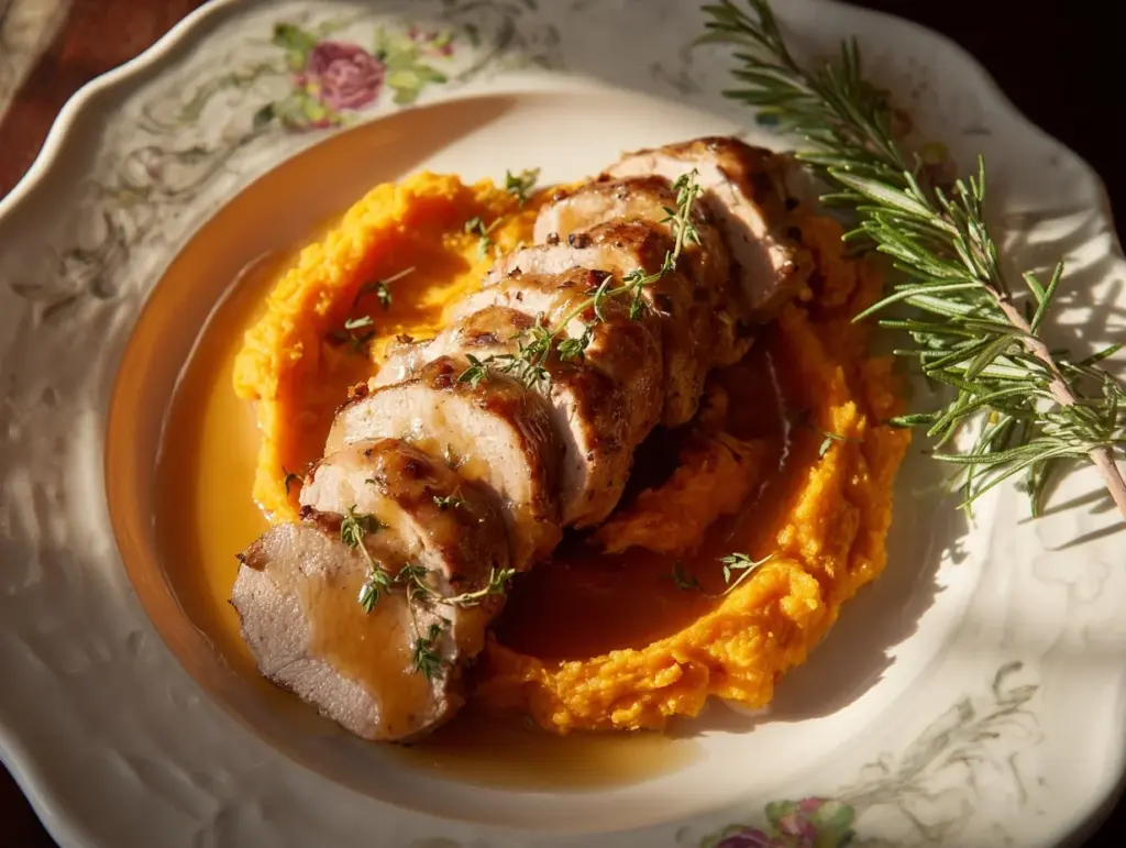 apple cider glazed pork tenderloin - featured image